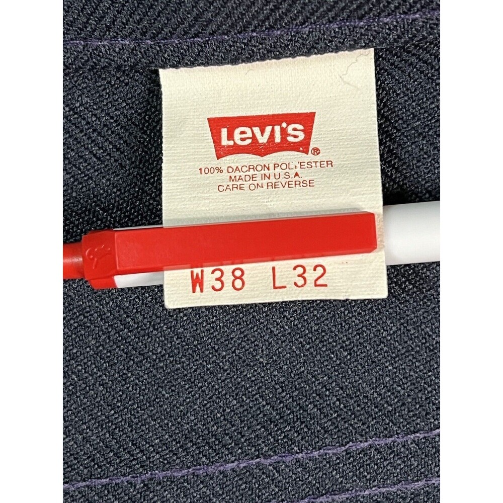 Vintage Levi's Pants Men's 38x32 Blue Chino Straight Dacron Polyester 90's USA - Picture 4 of 12